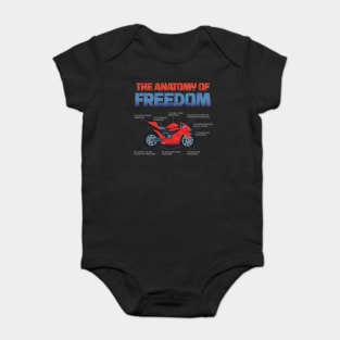 Motorcycle Gift, The Anatomy Of Freedom Shirt, Biker Lover Gift, Gift For Biker, Motor Cross, Motorcycle Anatomy Baby Bodysuit